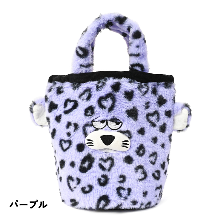 巾着バッグ ファーバッグ トラ型 マスコット ハートヒョウ柄 クアルトユナイテッド ゴルフグッズ 25FW 新作 | Cuarto UNITED | 02