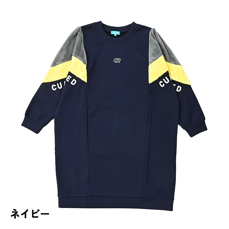 ファー切替ワンピース 裏起毛 サイドポケット 袖ロゴ レディース クアルトユナイテッド ゴルフウェア 25FW 新作 | Cuarto UNITED | 02