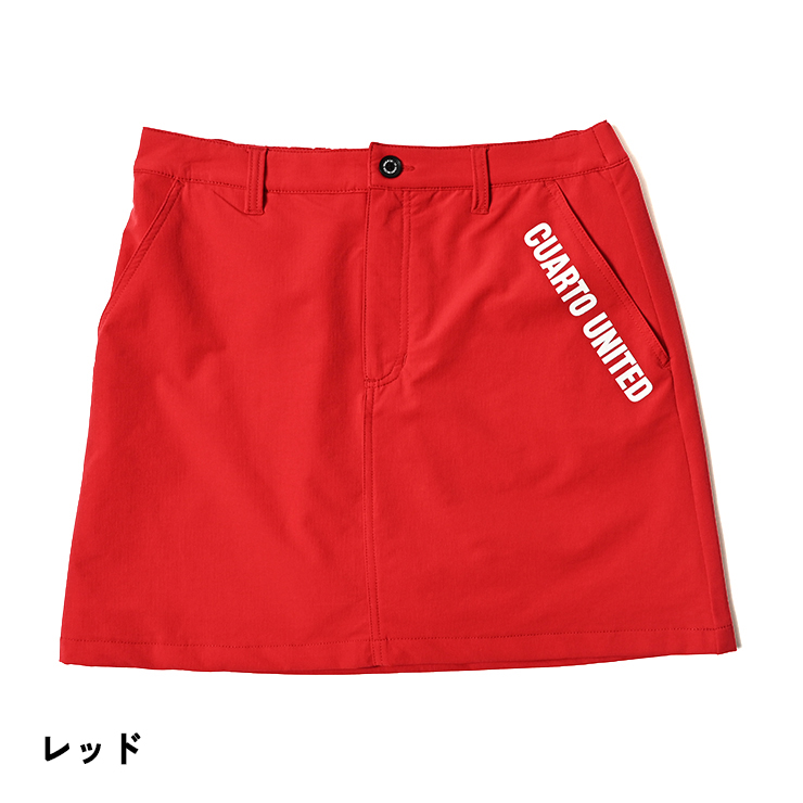ナイロン台形スカート ポーチ付き サイドポケット スマイルマーク レディース クアルトユナイテッド ゴルフウェア 25FW 新作 | Cuarto UNITED | 01