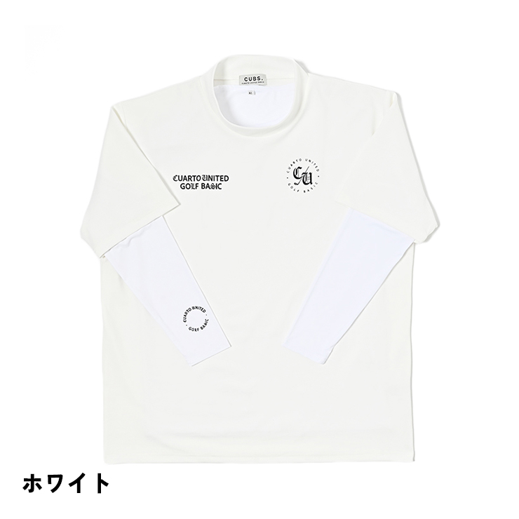 ネックロゴシャツ Cuarto UNITED（クアルトユナイテッド） モックネックシャツ 半袖 長袖
