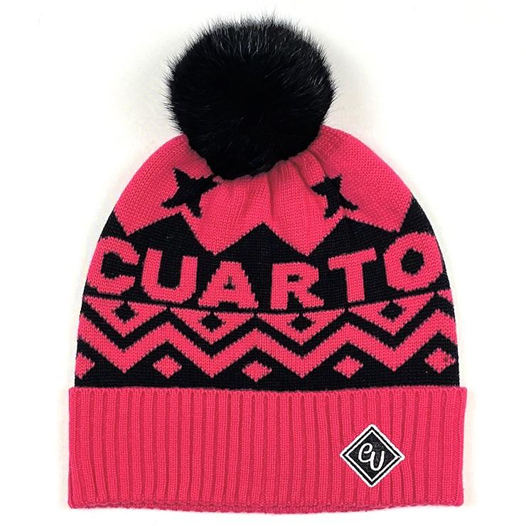 ニット帽 ビーニー ボンボン 星柄 ラウンドロゴ クアルトユナイテッド ゴルフググッズ 帽子 アウトレット 19FW | Cuarto UNITED | 02