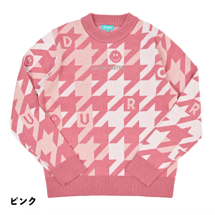 Cuarto UNITED ニット プルオーバー トップス 千鳥格子柄