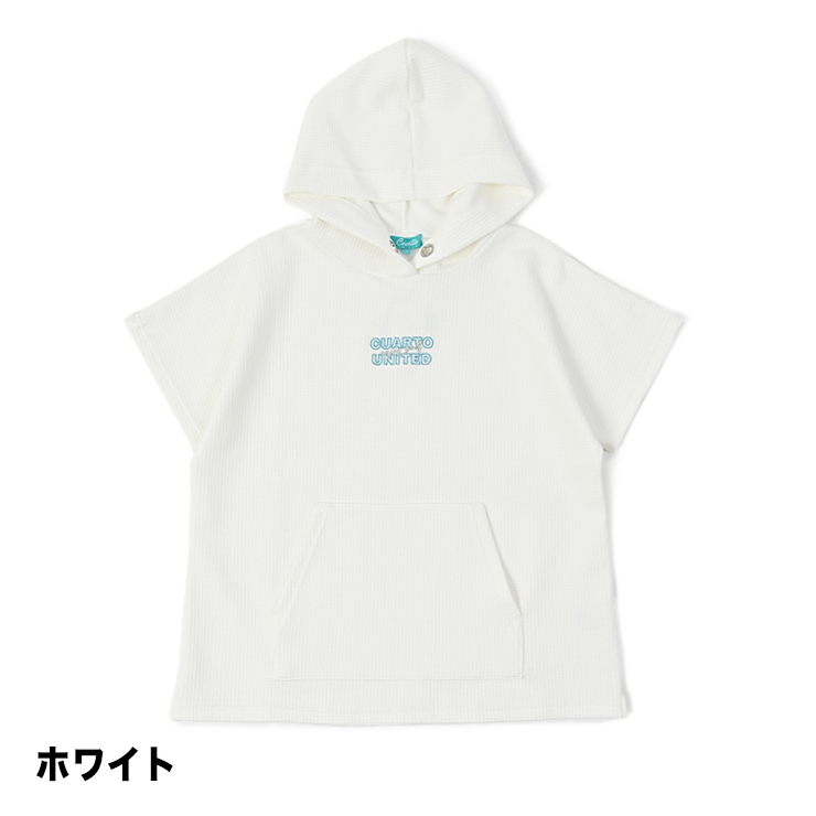 Cuarto UNITED パーカー Cuarto UNITED 半袖パーカー 吸汗速乾 ワッフルフレンチスリーブ
