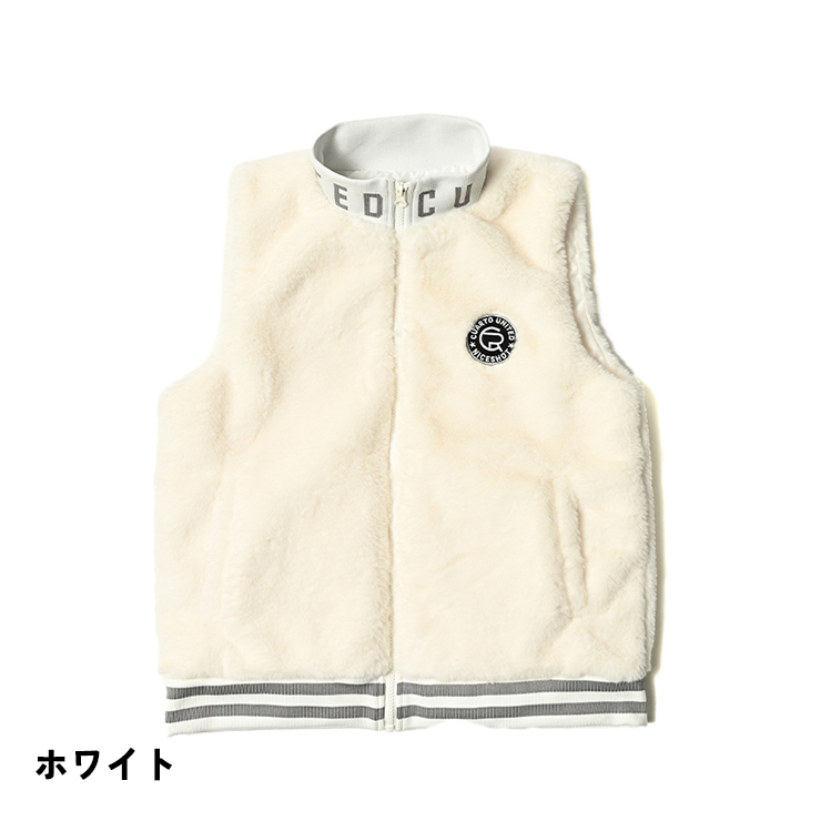 クアルトユナイテッド　衿ロゴファーベスト Cuarto UNITED（クアルトユナイテッド） ファーベスト ジップアップ