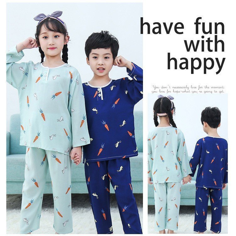 上質で快適 部屋着 春夏秋用 ルームウェア コットン 長袖 ズボン パジャマ 男の子 女の子 ２点セット 子供 セットアップ 寝巻き 可愛い 夏 ベビー 冷房対応 パジャマ カラー L