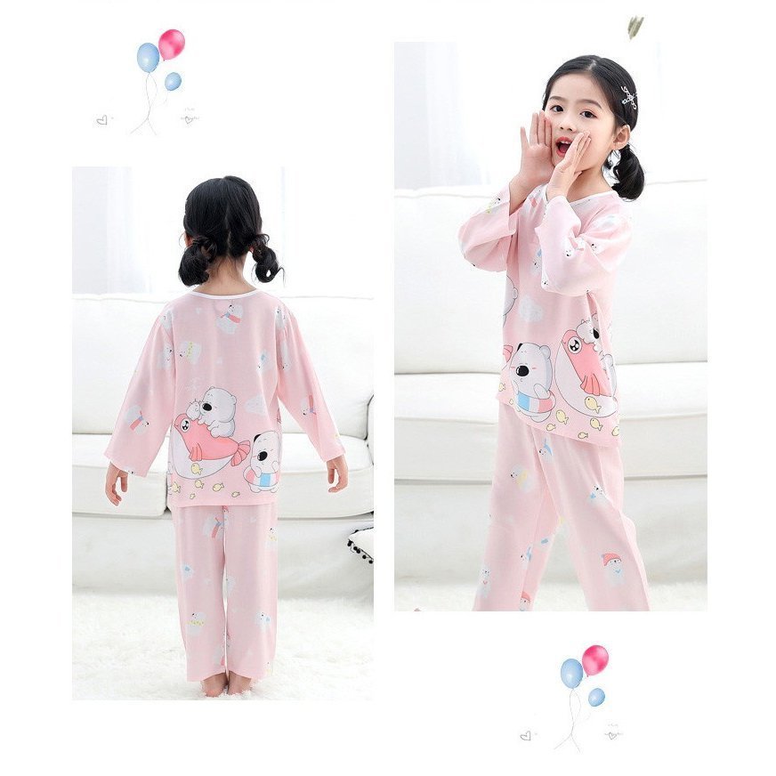 上質で快適 部屋着 春夏秋用 ルームウェア コットン 長袖 ズボン パジャマ 男の子 女の子 ２点セット 子供 セットアップ 寝巻き 可愛い 夏 ベビー 冷房対応 パジャマ カラー L