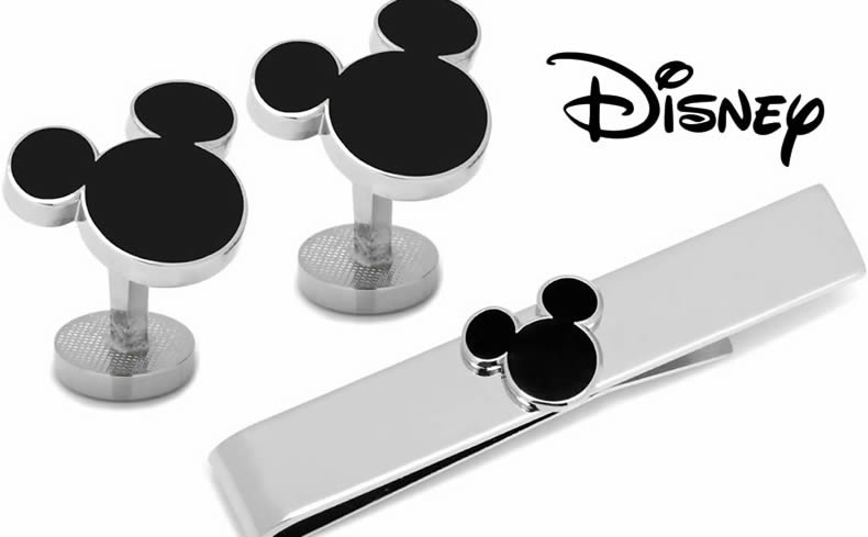 ディズニー ミッキー カフス ネクタイピン セット シルエット ミッキー