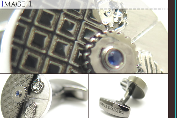 タテオシアンTATEOSSIANラウンド歯車ギアカフスボタン銀金シルバービジネス TATEOSSIAN ブランド アクセサリー タテオシアン コロネーション
