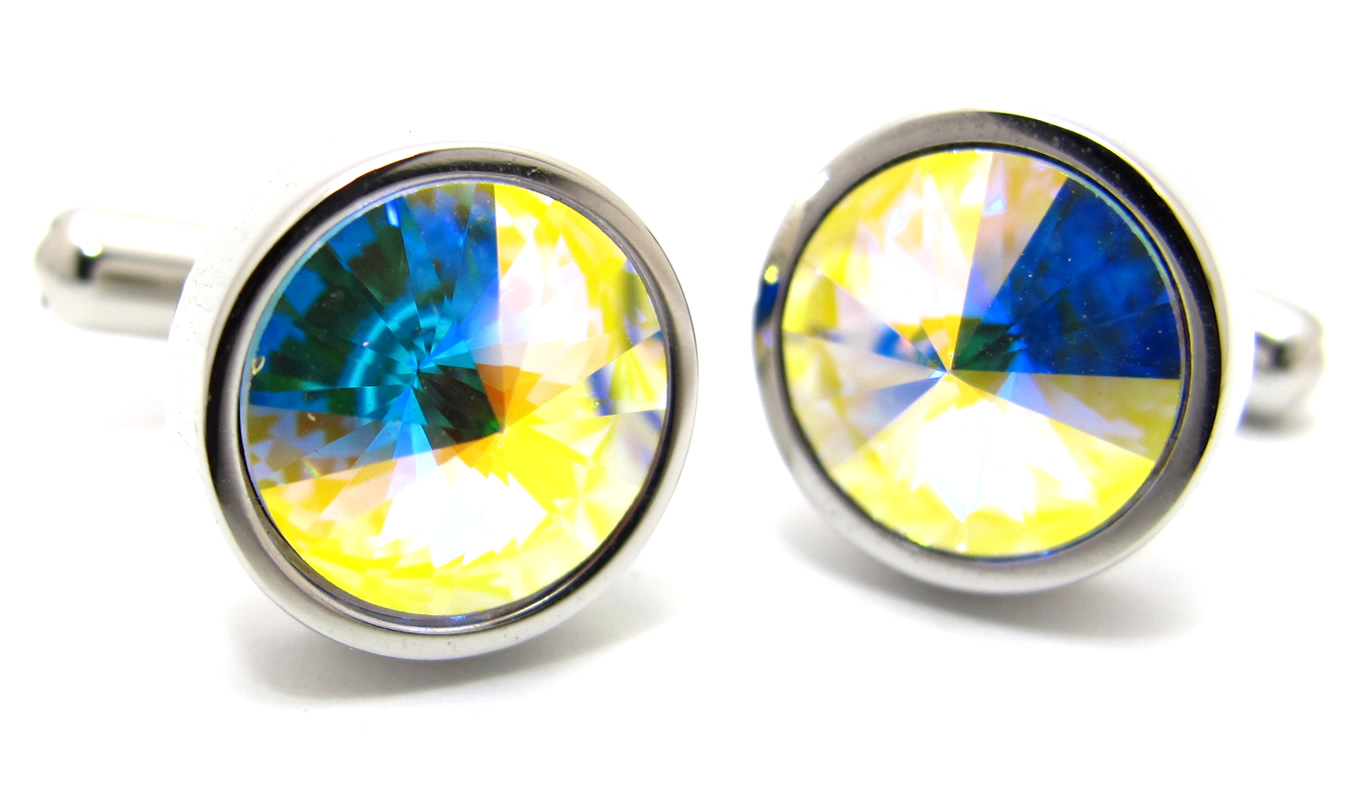 クリスタルガラス センプリチェ1カフス カフスボタン カフリンクス 男性 結婚式 プレゼント おしゃれ スーツ アクセサリ 好感度 目立つ カラバリ 日本製 | SWAROVSKI | 11