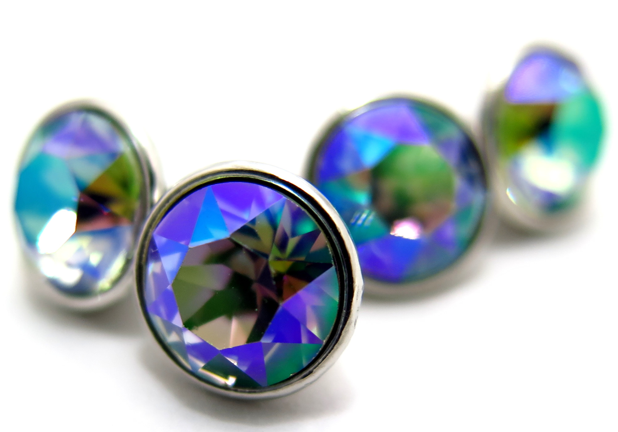 SWAROVSKI クリスタル ガラス ダブル 9mm カフス カフスボタン