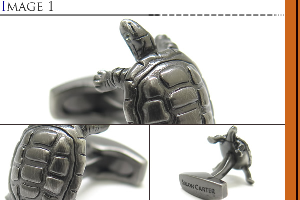 scc20 サイモンカーター カフリンクス ガンメタダーウィンタートル 亀/カメ scc20 サイモンカーター カフリンクス ガンメタダーウィン