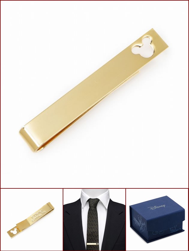 Disney ディスニー ミッキーマウスシルエットカットゴールドネクタイ