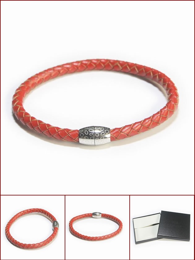 elizabeth parker エリザベスパーカー レッド編み込みレザー