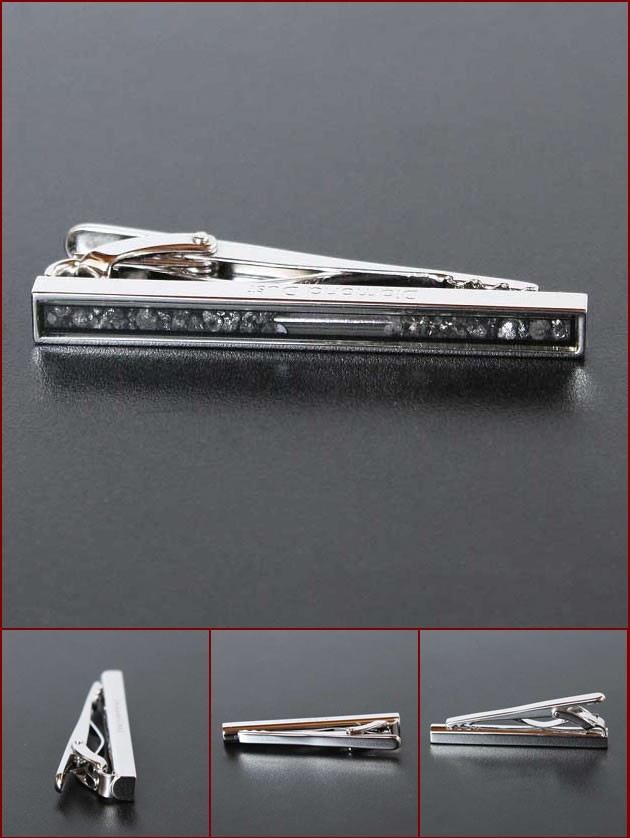 タテオシアン・ブラックダイヤモンドダストネクタイピン（タイバー