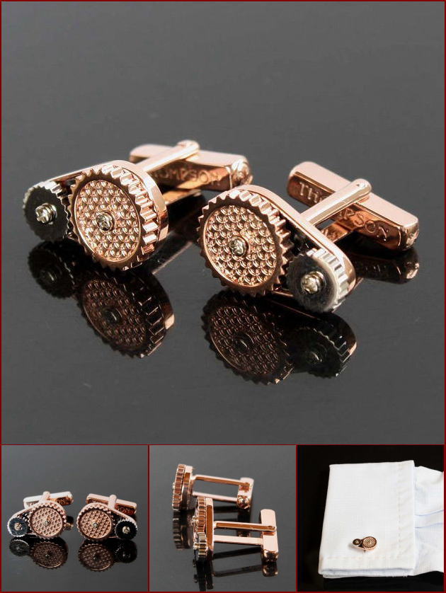 カフス カフスボタン トンプソン・ピンクゴールドタービンホイール