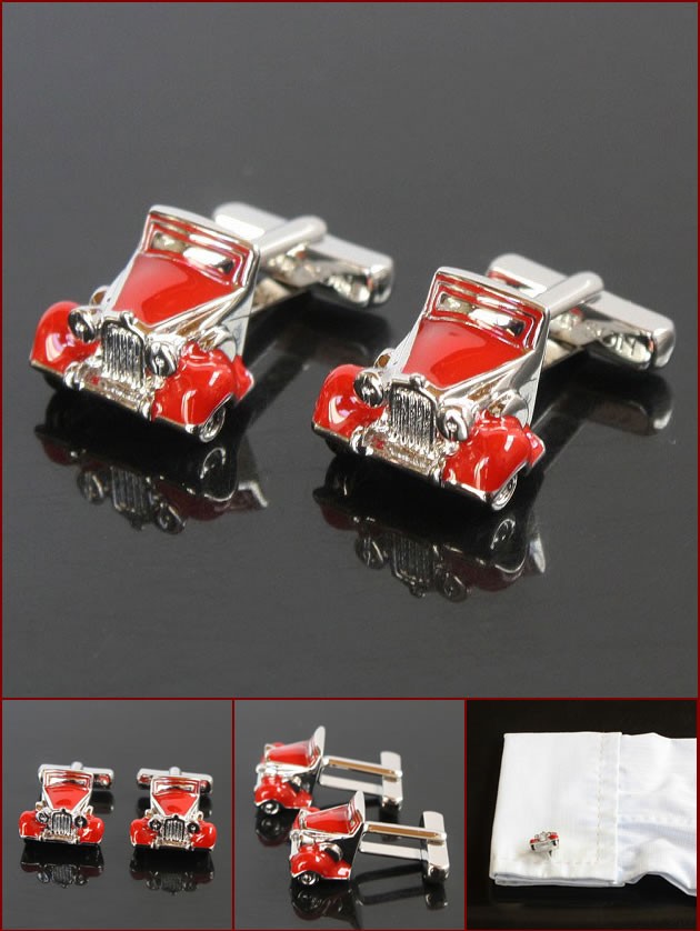 トンプソン・レッドビンテージカーカフス カフス トンプソン・レッドビンテージカーカフスボタン（カフリンクス