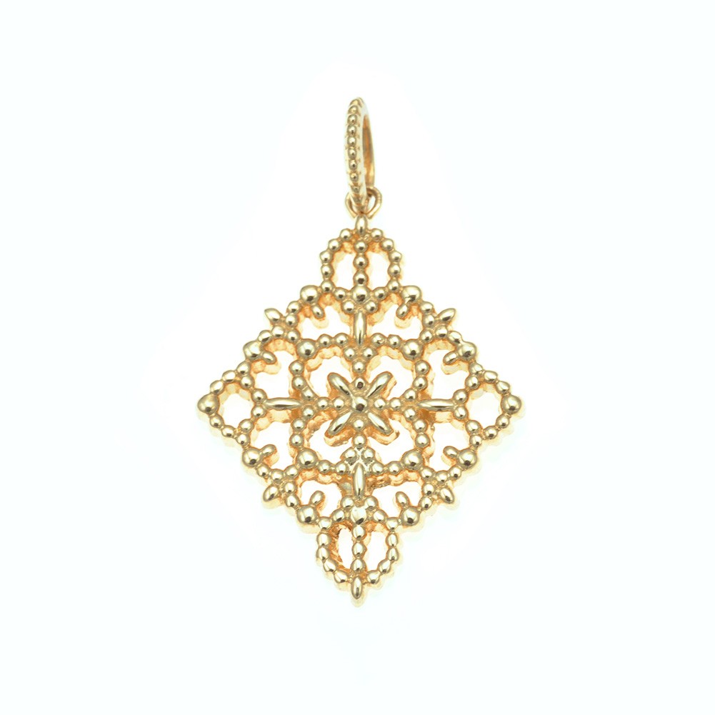 ペンダントトップ K18 18金 18k ゴールド チャーム レディース　ジュエリー　アクセサリー　おしゃれ K18チャーム rhombus lace | cullent | 02