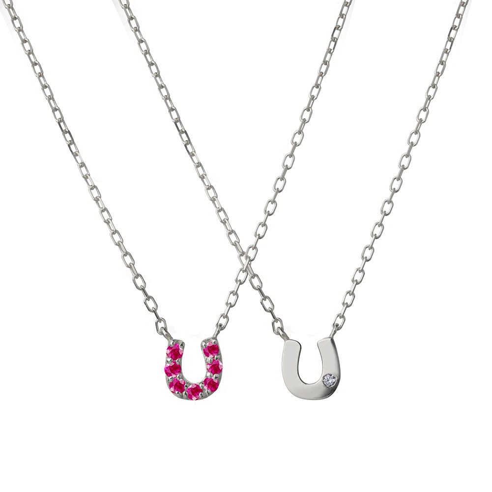 ネックレス ペンダント プラチナ pt900 誕生石 ルビー サファイア プラチナ誕生石ネックレス birth-horseshoe | cullent | 06