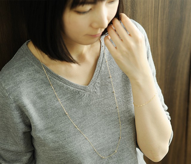 チェーンネックレス K18 18金 18k ゴールド ネックレス ゴールド チェーン レディース　 ロングネックレス K18 dance