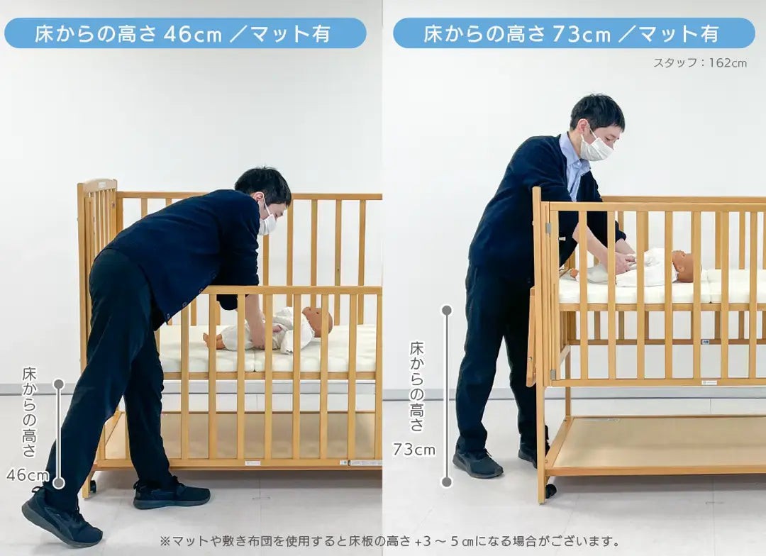 ヤマサキ ベビーベッド レンタル 1ヵ月 らくらくダブルドアー120