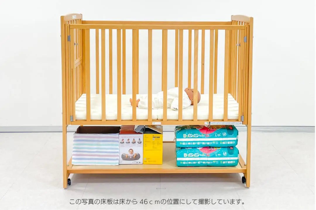 ヤマサキ ベビーベッド レンタル 1ヵ月 らくらくダブルドアー120