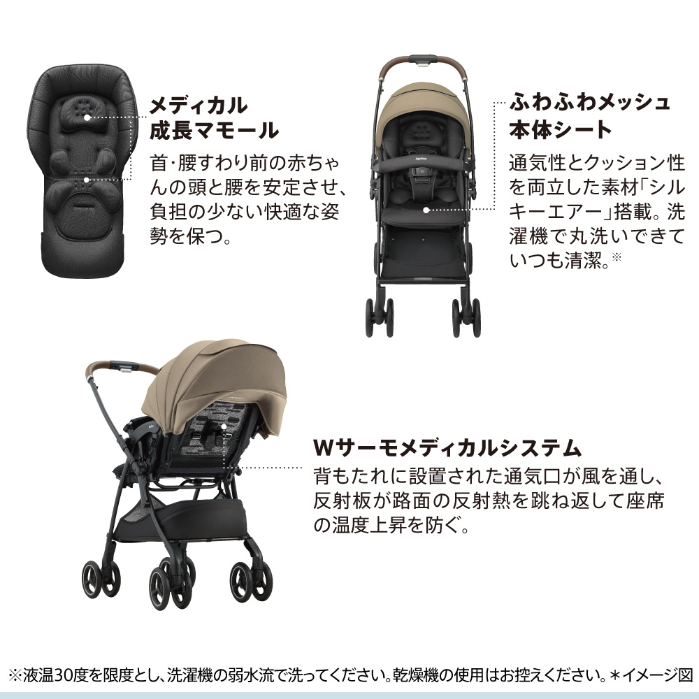 アップリカ(Aprica) 新品レンタル ラクーナ クッション フリー AE A型ベビーカー 生後1ヶ月から ベビーカー ベビー用品レンタル ...