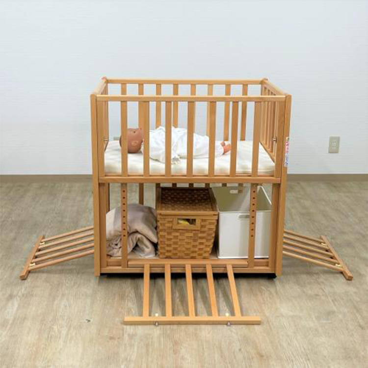 ベビーベッド 添い寝ベッド 浅い木色 乳児用ベッド Amazon.co.jp: ベビー ベッドベビーベット baby bed すのこ 木製