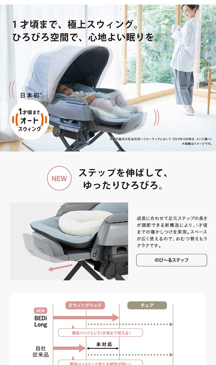 人気特価激安 最新モデル コンビ 電動ネムリラ AUTO SWING BEDi Long