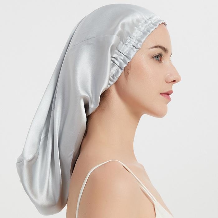 ナイトキャップ ロングヘア用 シルク シルクキャップ ゴム 美髪 パサつき予防 ロング ヘアキャップ 就寝用 筒型デザイン 朝まで脱落なし | ブランド登録なし | 06