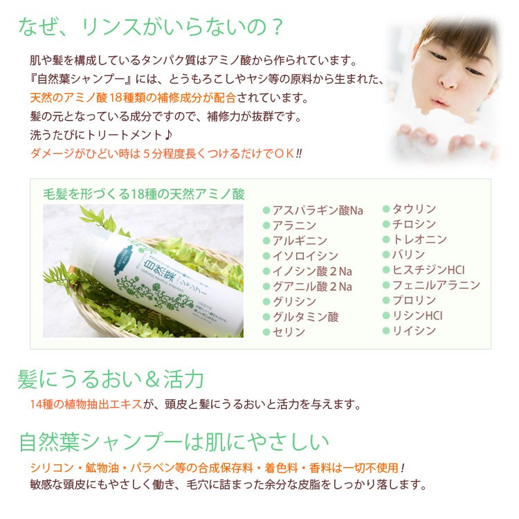 グリーンノート 自然葉シャンプー 300ml◇2本セット ヘナ染め