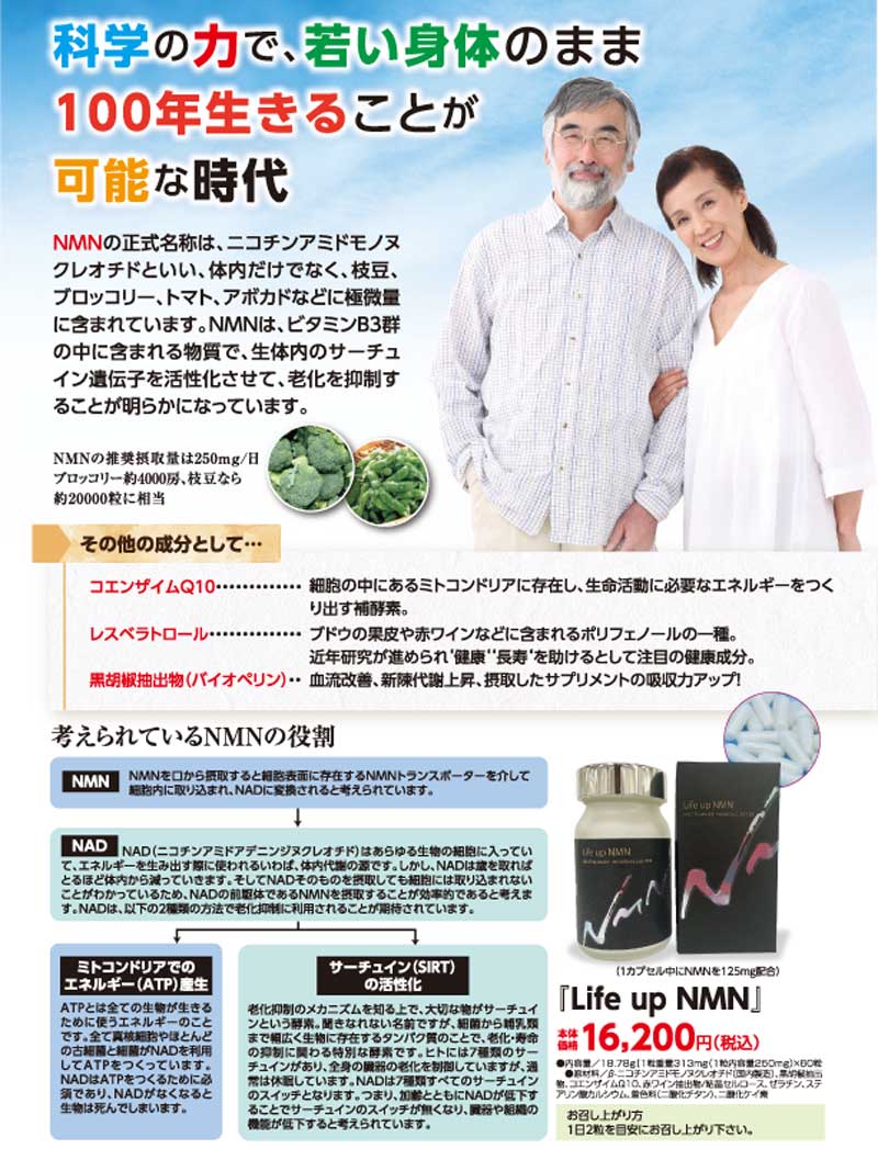 NMNサプリ Life up ＮＭＮ 60粒 ニコチンアミドモノヌクレオチド(NMN)含有加工食品 高純度99％以上！ 1カプセル中にNMNを125mg配合。  : lifeupnmn : エスプリネット Yahoo!店 - 通販 - Yahoo!ショッピング