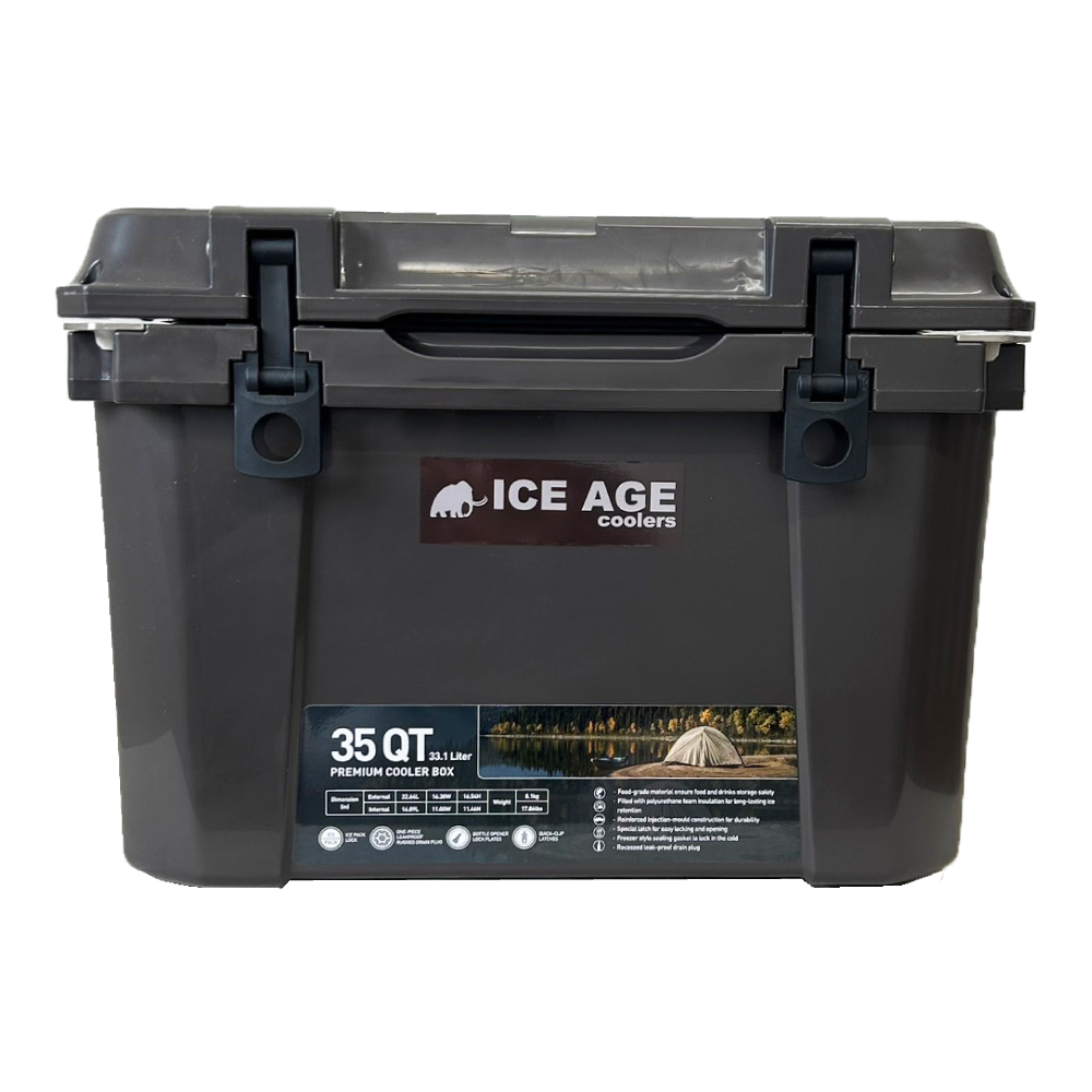 ICEAGE premium ハードクーラーボックス クーラーボックス 大型 最強 保冷剤付 釣り アイスエイジプレミアム35QT 33.1L 5日間保冷力キープ！｜curiace-trading｜03
