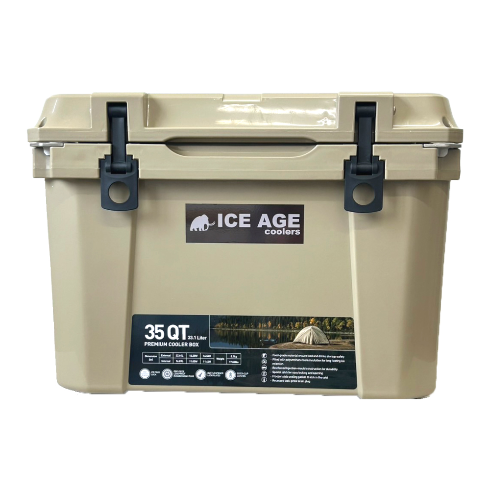 ICEAGE premium ハードクーラーボックス クーラーボックス 大型 最強 保冷剤付 釣り アイスエイジプレミアム35QT 33.1L 5日間保冷力キープ！｜curiace-trading｜02