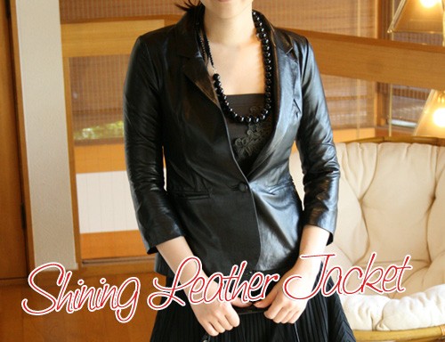 七分袖 ラムレザー テーラード ジャケット 送料無料 レディース 女性 9