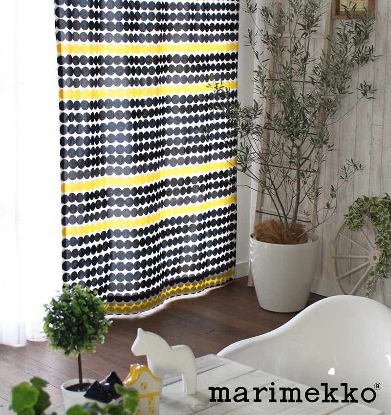 marimekko マリメッコ｜ラシィマット 北欧 カーテン フラット オーダーサイズ プレミアム縫製(1枚) 綿100％ ドット柄 幾何学柄 :  y10930-os-124-01 : カーテンズ - 通販 - Yahoo!ショッピング