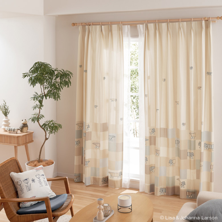 アスワン オーダーカーテン リサ・ラーソン マイキーパズル K1028