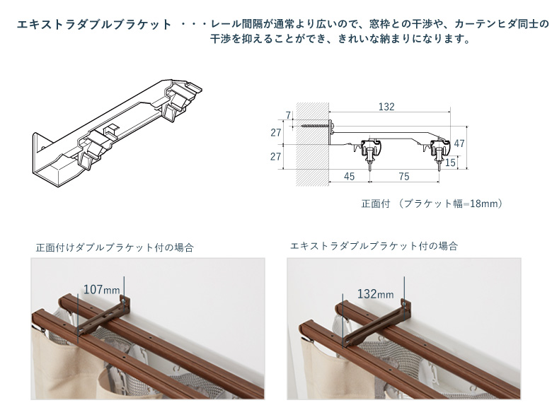 TOSO（トーソー） カーテンレール ブラケット シングル ダブル