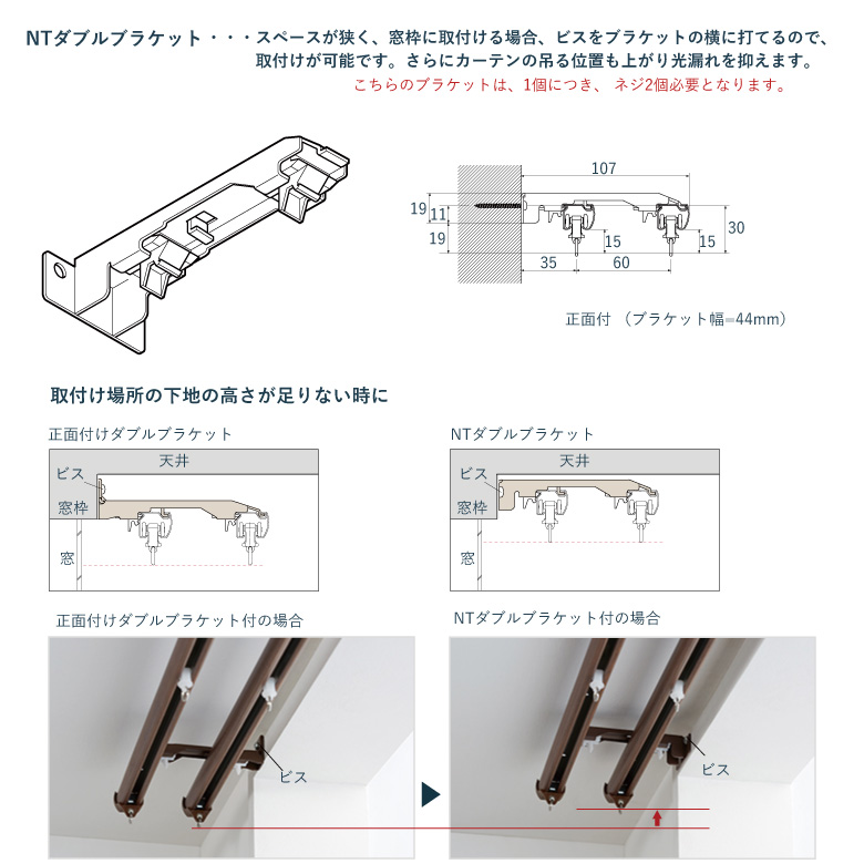 TOSO（トーソー） カーテンレール ネクスティ セット 1.00~4.00m