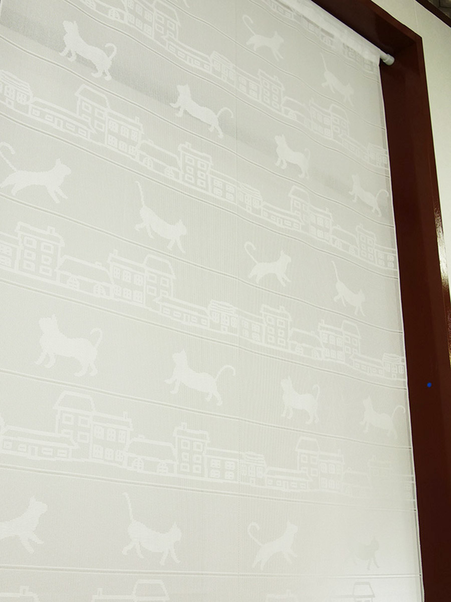 のれんホワイトネコ