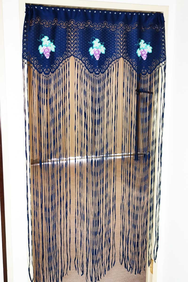 昭和レトロ 縄のれん 暖簾 新品 80×150 当時物 アンティーク 昭和レトロ のれん 暖簾 薄手 春夏（インド製・レトロフラワー柄