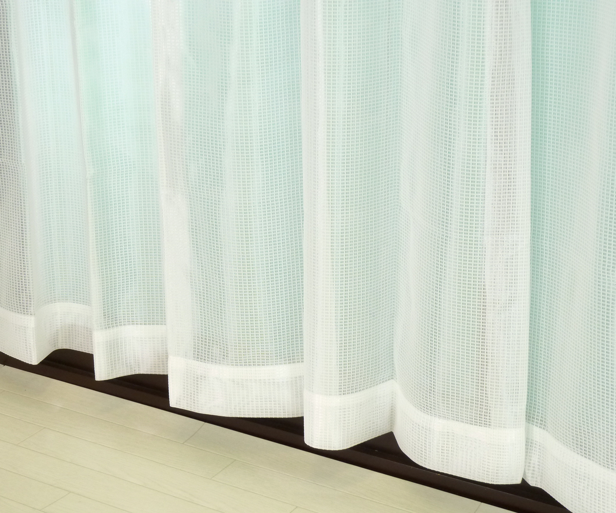 ミラーレースカーテンチェック柄