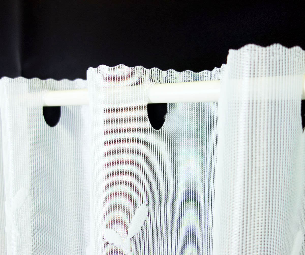 小窓カフェカーテン水色