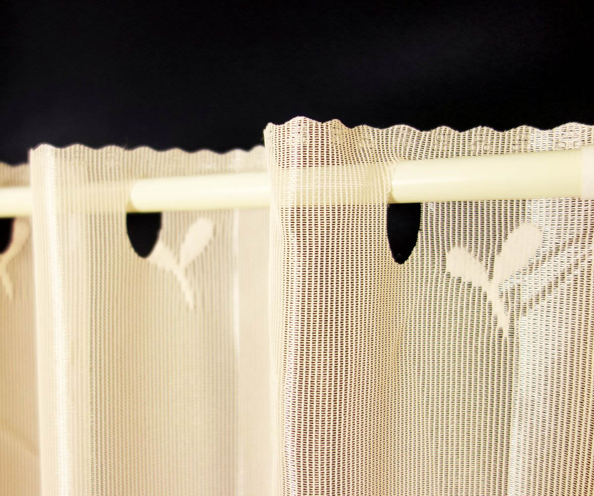 小窓カフェカーテン橙