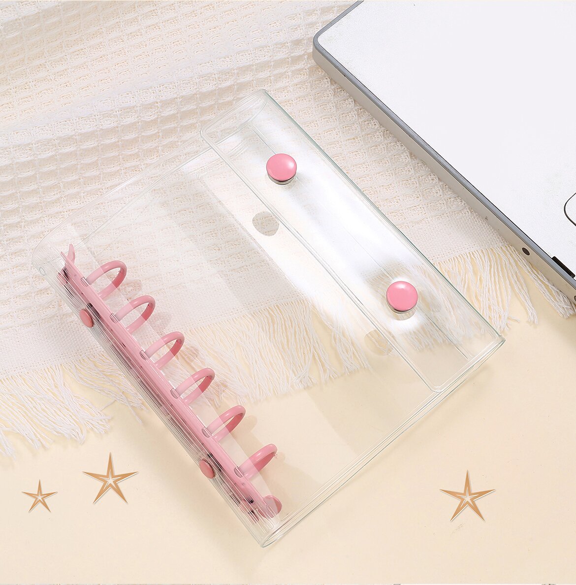 シール帳 バインダー 透明 クリア リフィル付 A7 シールバインダー はがせる シール手帳 台紙 6穴 女の子推し活 トレカ ファイル PVCカバー 台紙 |  | 02