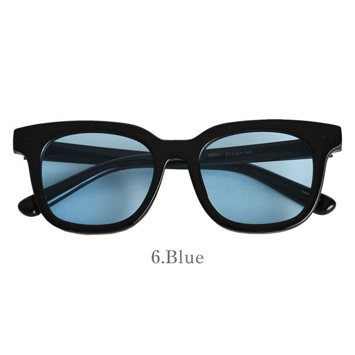 カラー サングラス レディース 太めフレーム 紫外線 旅行 おでかけ
