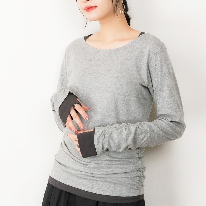 5営業日以内入荷) レイヤード ロンt カットソー 長袖 マタニティ