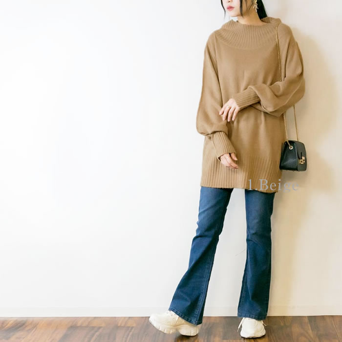(5営業日以内入荷) ニット レディース 長袖 パフスリーブ ゆったり 大きいサイズ LARU ラルー | ブランド登録なし | 01