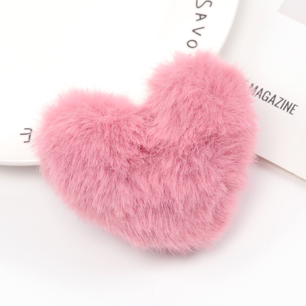 Megu様ハンドメイド♡♡ぷっくりハートのファーポニー ピンクチェック C556_2.jpg