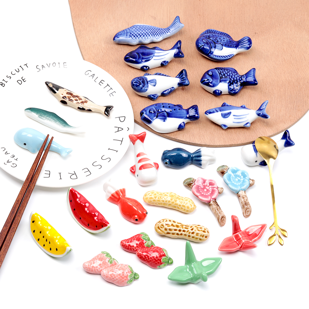 箸置き 陶器 セラミック 魚 ダックスフント 箸枕 箸台 （1ヶ