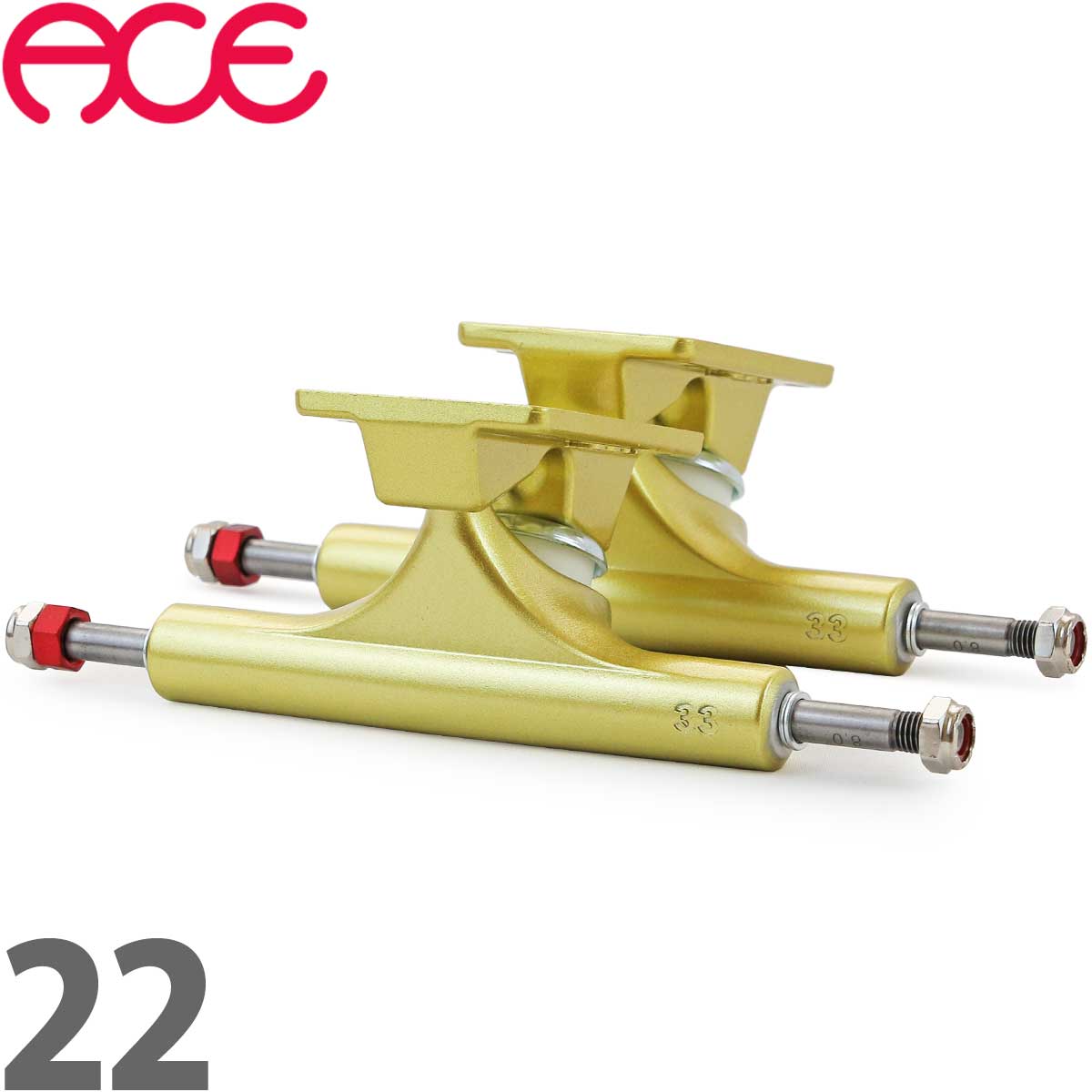 エース AF1 Hi 22 33 44 スケボー トラック ハイ ゴールド ACE Skateboard Trucks Gold スケートボード パーツ 足回り スケボーパーツ カットバック | Ace | 01